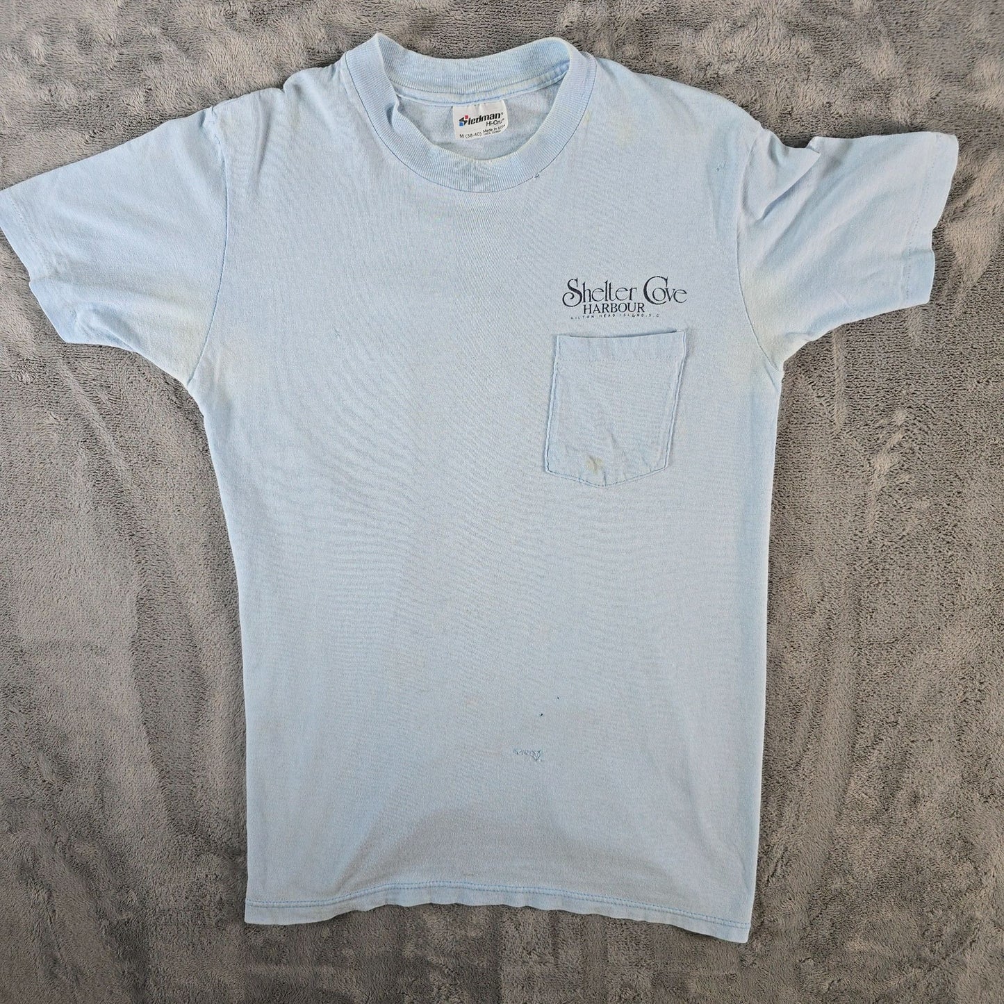 Vintage 1980s Shelter Cove Harbour Hilton Head Island SC Pocket T-Shirt (S/M)
