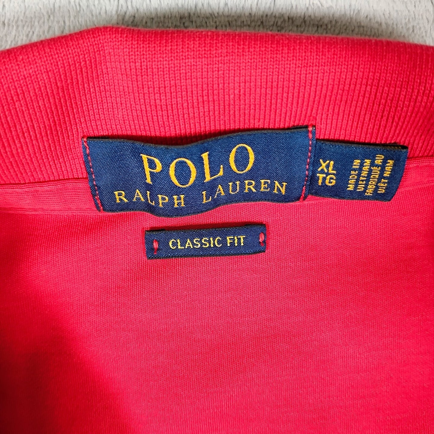 Polo Ralph Lauren Classic Fit Soft Jersey Red Polo with Blue Pony Logo (XL)
