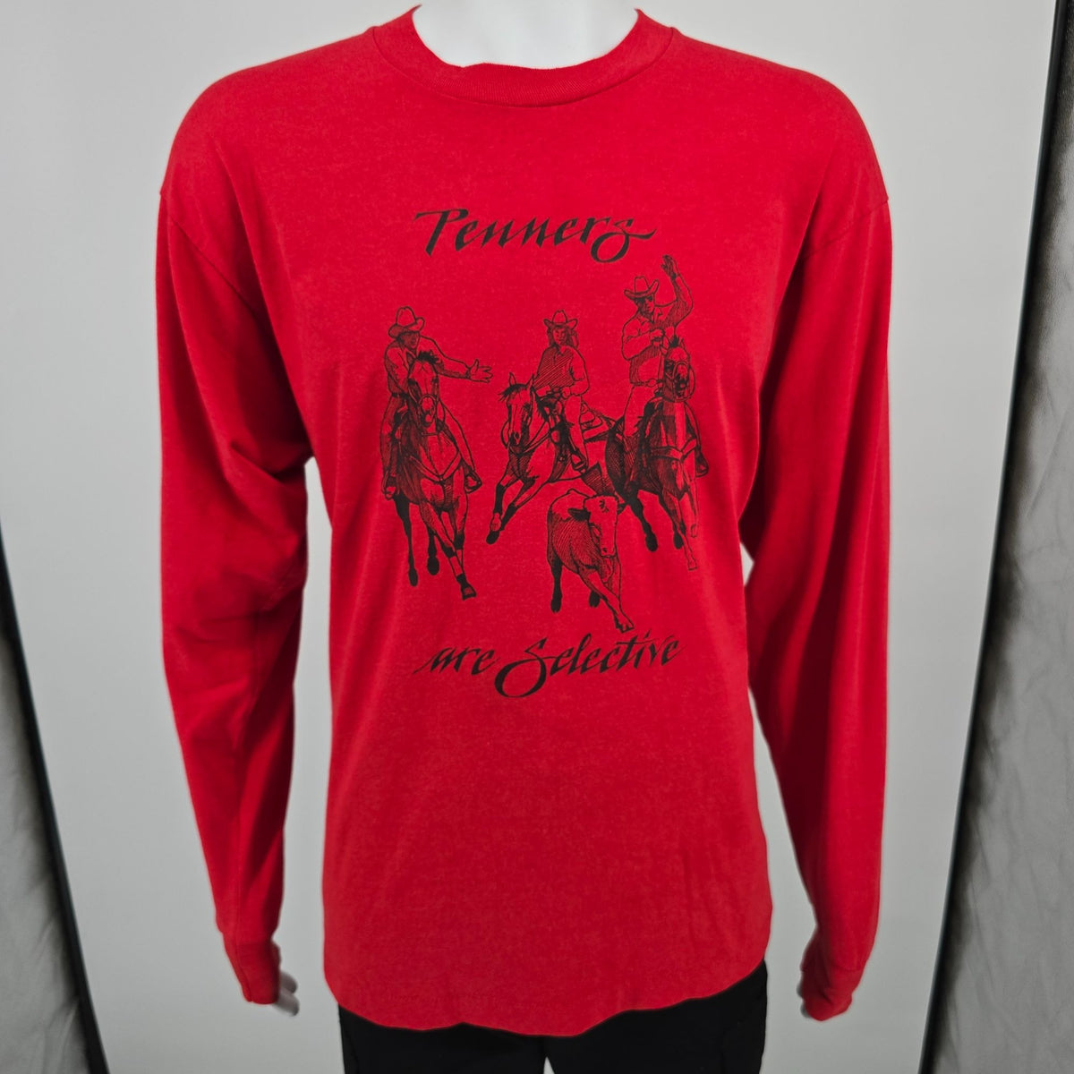 Vintage 1990s "Penners are Selective" Western Rodeo Long Sleeve T-Shirt (XL)