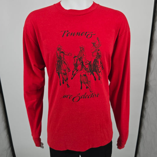Vintage 1990s "Penners are Selective" Western Rodeo Long Sleeve T-Shirt (XL)