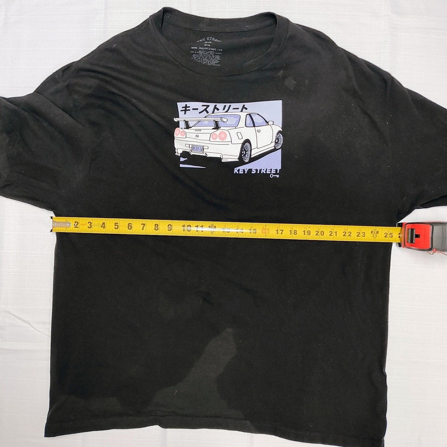 Key Street Nissan Skyline GT-R Black Graphic T-Shirt (2XL) *Flaw*