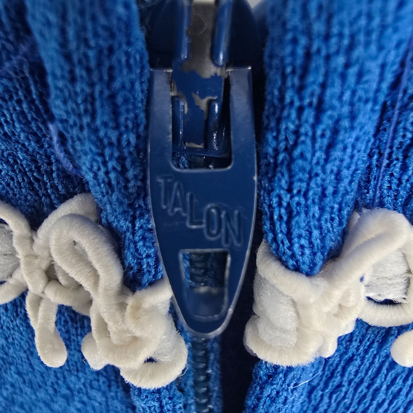 Vintage Early 1970s Flutterbye Royal Blue Knit Mod Skater Mini Dress (S)