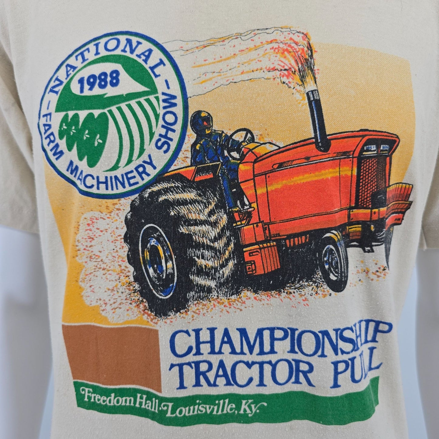 Vintage 1988 National Farm Machinery Show Championship Tractor Pull T-Shirt (L)