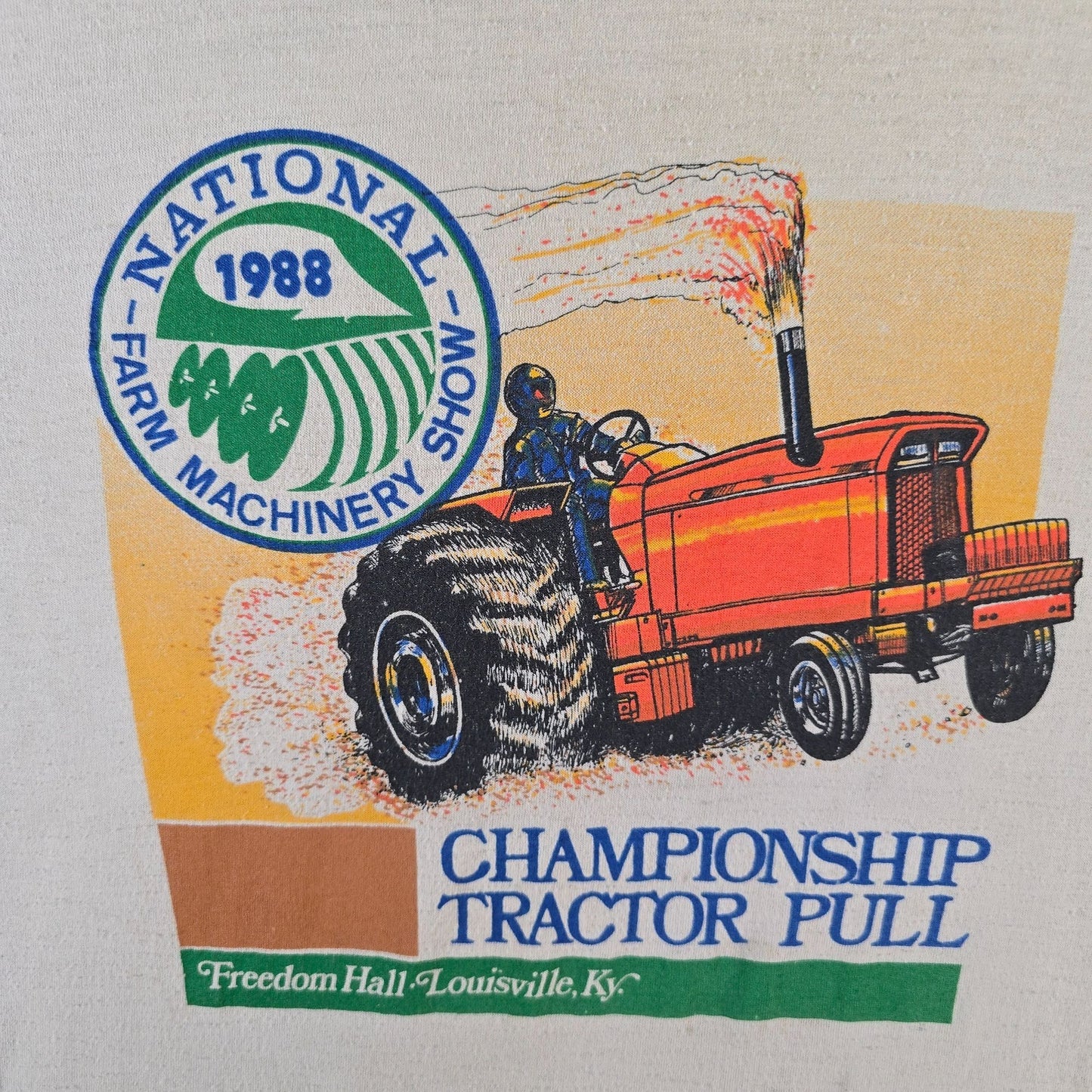 Vintage 1988 National Farm Machinery Show Championship Tractor Pull T-Shirt (L)