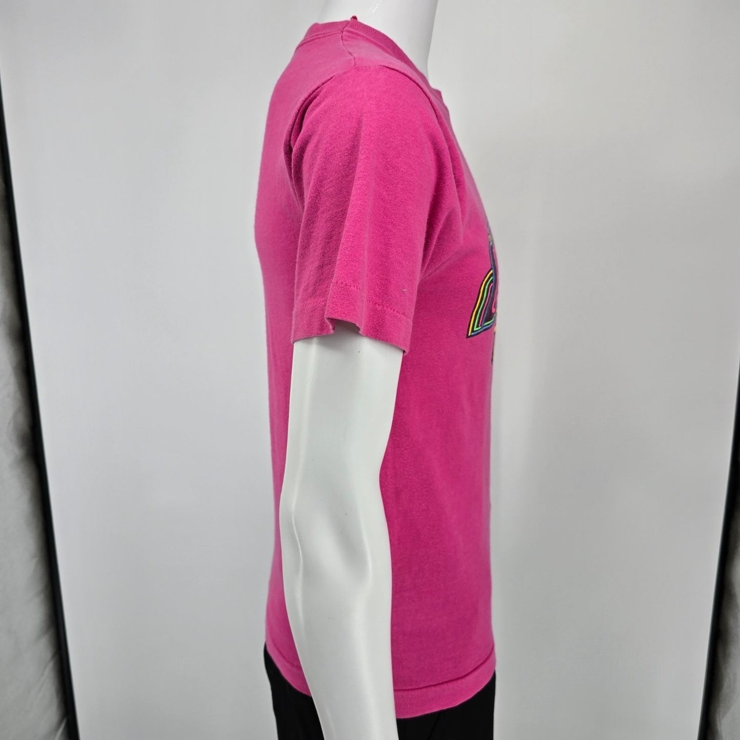 Distressed Vintage 1990s Universal Studios Florida Logo Pink T-Shirt (S)