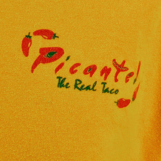 Vintage 1990s Single Stitch Hanes Beefy-T  "Picante! The Real Taco" T-Shirt (L)